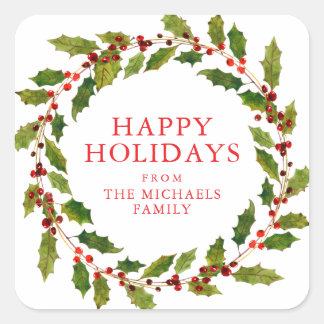 prettige feestdagen | feestdag vierkante sticker