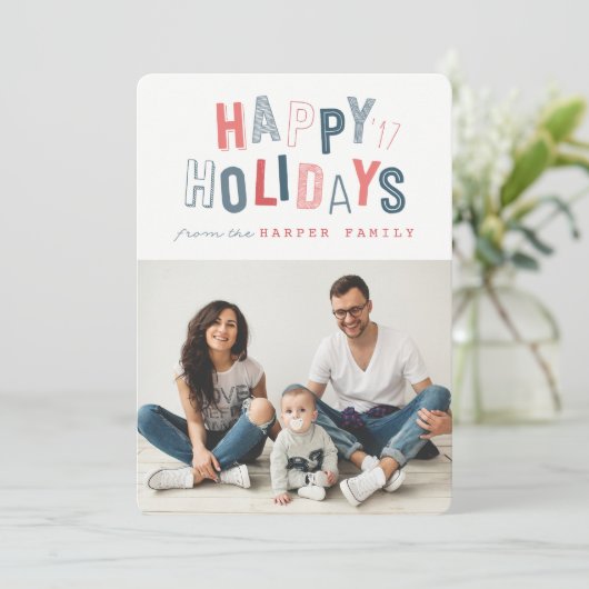 prettige feestdagen feestdagenkaart (Staand voorkant)