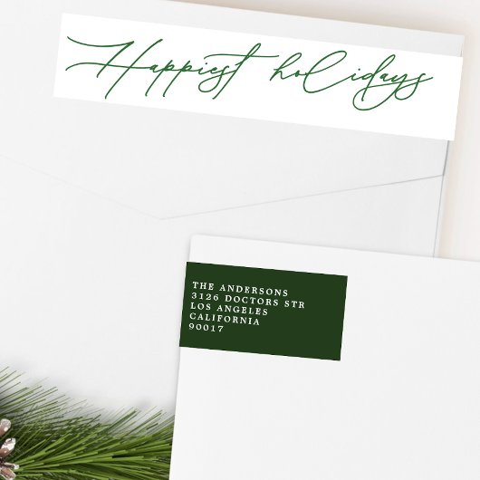 Prettige feestdagen Feestelijk groen retouradres