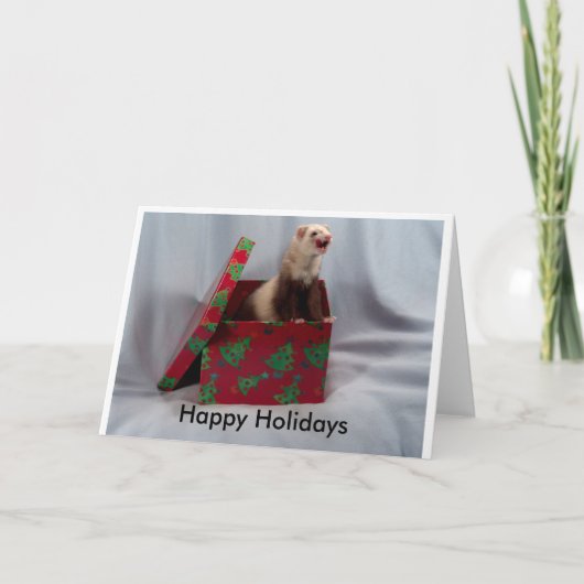 prettige feestdagen Ferret Card Kaart (Voorkant)