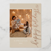 prettige feestdagen Festive Cream Script Photo Gol (Voorkant)