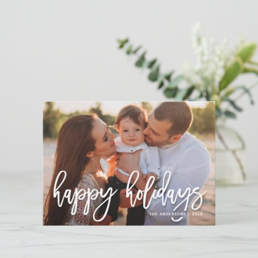 prettige feestdagen Festive Handgeschreven Manuscr Feestdagenkaart (Staand voorkant)