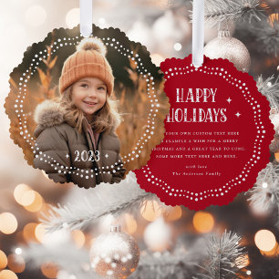 Prettige feestdagen Festive lettertype stip rand r Ornament Kaart
