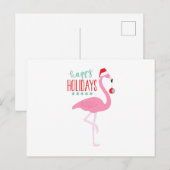 prettige feestdagen Flamingo Briefkaart (Voorkant / Achterkant)