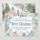 prettige feestdagen Floral | Fotovakantiekaart Feestdagenkaart (Voorkant / Achterkant)