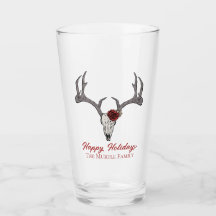 Prettige feestdagen Floral rendier schedel stier s