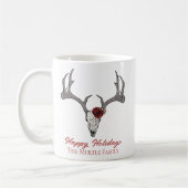 Prettige feestdagen Floral rendier schedel stier s Koffiemok (Links)