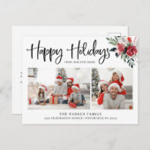 prettige feestdagen | Florale adreswijziging Foto (Voorkant / Achterkant)