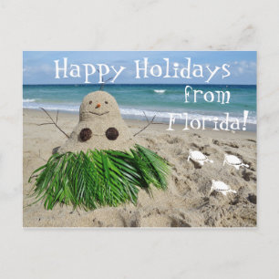 Prettige feestdagen Florida Christmas Snowman Sand