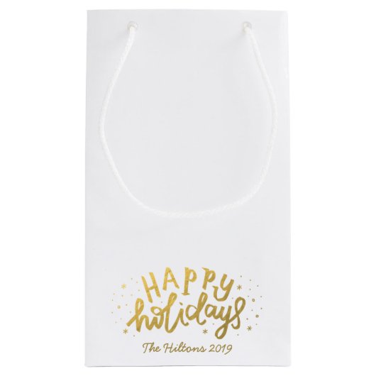 prettige feestdagen Folie Gold Kerstmis Klein Cadeauzakje (Achterkant)