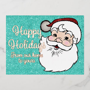 Prettige feestdagen folie uitnodiging briefkaart