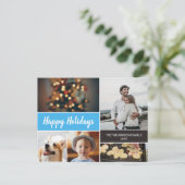 prettige feestdagen Foto Collage Blue Kerstmis (Staand voorkant)