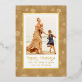 Prettige feestdagen Foto Goud Modern Dot Christmas (Voorkant)