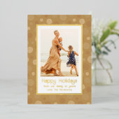 Prettige feestdagen Foto Goud Modern Dot Christmas (Staand Voorkant)