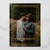 Prettige feestdagen Foto postzegelfamilie (Voorkant)