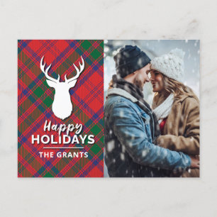 Prettige feestdagen Foto Rood Groen Plaid Tartan