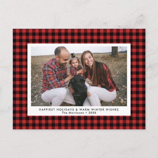 prettige feestdagen foto van Buffalo-vinkje Briefkaart (Voorkant)