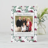 Prettige feestdagen Foto van Poinsettia Family Fla Feestdagenkaart (Staand voorkant)