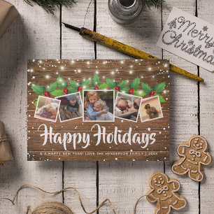 Prettige feestdagen foto van Rustic Country Winter Feestdagenkaart