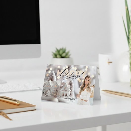 Prettige feestdagen Foto van vastgoedmakelaar Kaart