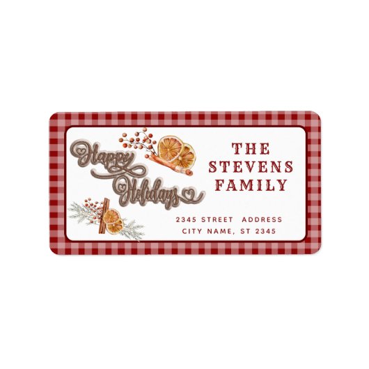 Prettige feestdagen Fun Kaneel sinaasappel Etiket (Voorkant)