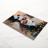 prettige feestdagen Fun Script-foto - WH Folie Uitnodiging (Gedraaid)