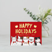 prettige feestdagen Funny Cute Cats Caroling (Staand Voorkant)