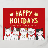 prettige feestdagen Funny Cute Cats Caroling (Voorkant)