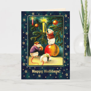 prettige feestdagen. Funny Mice Feestdagen Kaart