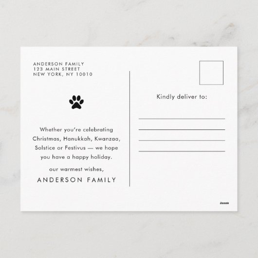 prettige feestdagen Funny Modern Pet Custom Photo (Achterkant)