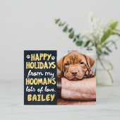 prettige feestdagen Funny Modern Pet Custom Photo (Staand Voorkant)