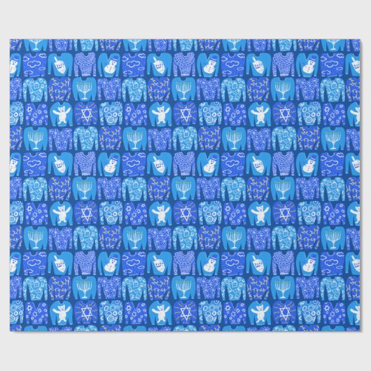 prettige feestdagen Funny Ugly Hannukah Sweaters Cadeaupapier (Vlak)