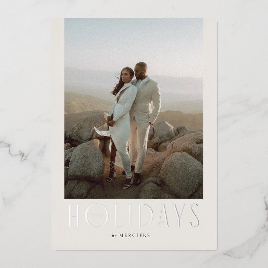 Prettige feestdagen Geavanceerde crème en zilver (Voorkant)