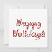 prettige feestdagen gedecorbeerde tekst kaart (Voorkant)