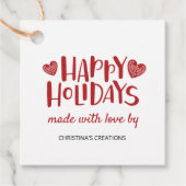 prettige feestdagen gemaakt met Label op het liefd (Voorkant)