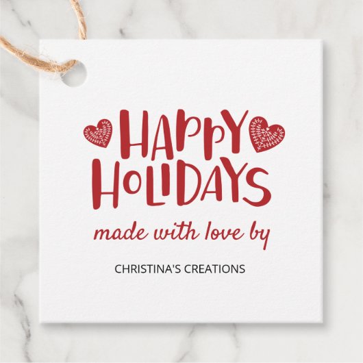 prettige feestdagen gemaakt met Label op het liefd (Voorkant)