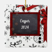 Prettige feestdagen Gepersonaliseerd Ornament (Achterkant)