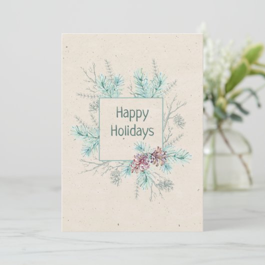 Prettige feestdagen Gepersonaliseerd Sentiment & H Feestdagenkaart (Staand voorkant)