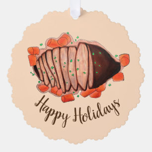 prettige feestdagen geremd rundvlees - joodse snij ornament kaart