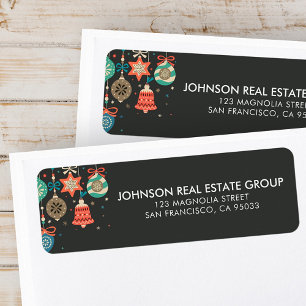 Prettige feestdagen getrokken   Moderne vakantie O Etiket