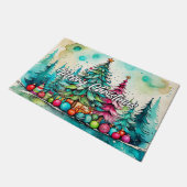 Prettige feestdagen getrokken | Vrolijk kerstfeest Deurmat (Schuin)