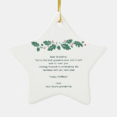 Prettige feestdagen getrokken zwangerschap keramisch ornament (Achterkant)