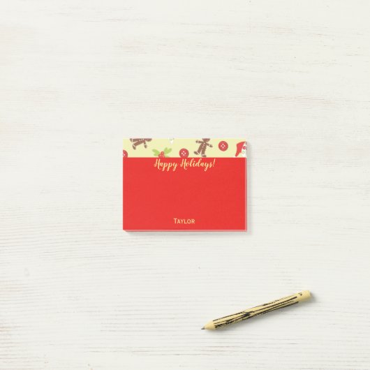 Prettige feestdagen Gingerbread Cookie Man Post-it® Notes (Op bureau)