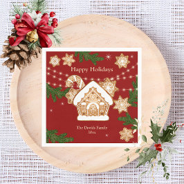 Prettige feestdagen Gingerbread House Servet