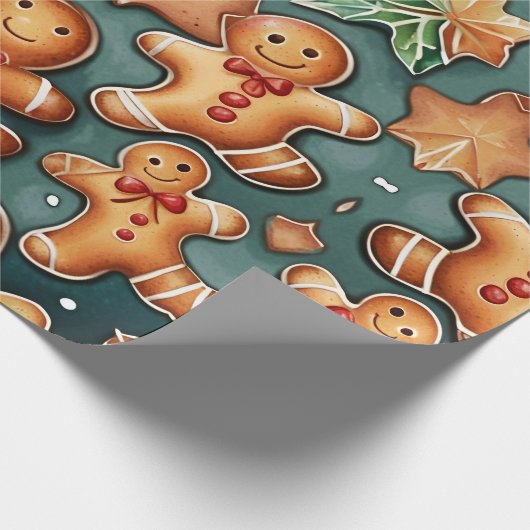 Prettige feestdagen Gingerbread-koekjes Cadeaupapier (Hoek)