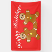Prettige feestdagen Gingerbread Mannen Spandoek (Verticaal)