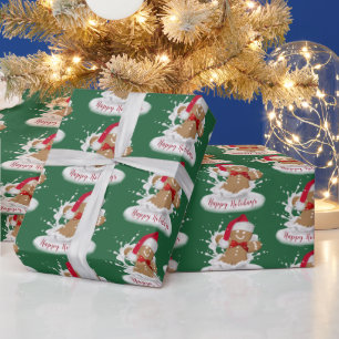 prettige feestdagen Gingerbrood Man in Melk Cadeaupapier