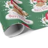 prettige feestdagen Gingerbrood Man in Melk Cadeaupapier (Rol Hoek)