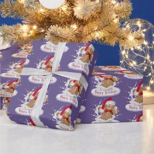 prettige feestdagen Gingerbrood Man in Melk Cadeaupapier