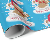 prettige feestdagen Gingerbrood Man in Melk Cadeaupapier (Rol Hoek)